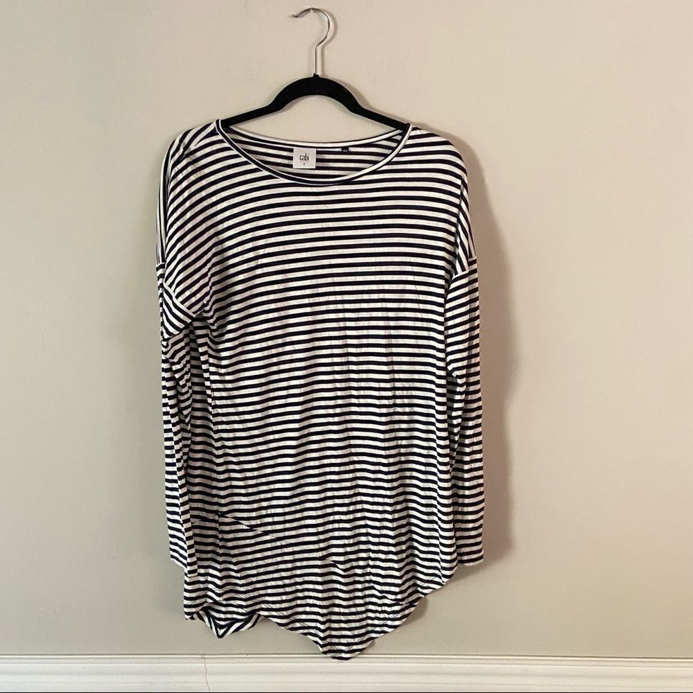 Cabi Womens Asymmetric Hem Blouse striped - Picture 2 of 5
